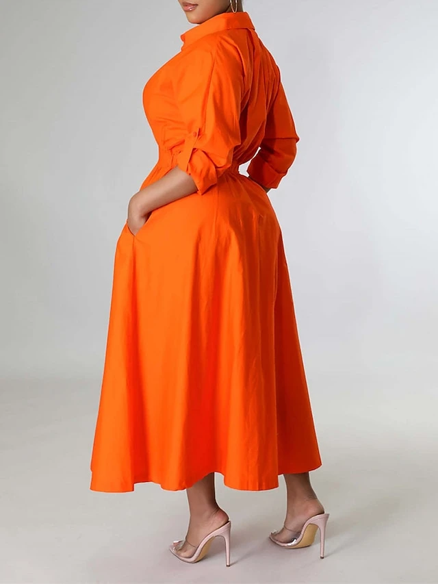 Women's Shirt Dress Casual Dress Swing Dress Maxi Long Dress Outdoor Daily Vacation Cotton And Linen Fashion Casual Shirt Collar Button Rolled Cuff Long Sleeve Spring Fall Winter 2023 Slim Black 16 Women's Shirt Dress Casual Dress Swing Dress Maxi Long Dress Outdoor Daily Vacation Cotton And Linen Fashion Casual Shirt Collar Button Rolled Cuff Long Sleeve Spring Fall Winter 2023 Slim Black - Image 16