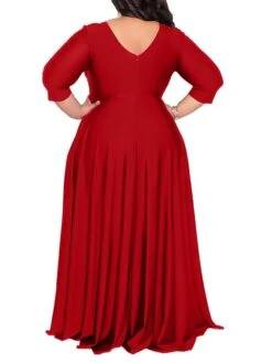 Women‘s Plus Size Curve Party Dress Pure Color V Neck 3/4 Length Sleeve Fall Spring Elegant Maxi Long Dress Party Evening Party Dress 17 Women‘s Plus Size Curve Party Dress Pure Color V Neck 3/4 Length Sleeve Fall Spring Elegant Maxi Long Dress Party Evening Party Dress -HAYz Clothing Shop shyweq1672020373272