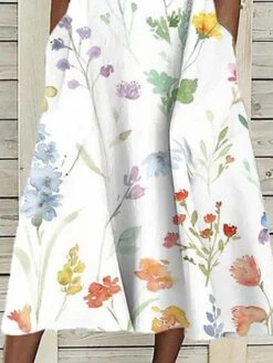 Women's Two Piece Dress Set Casual Dress Print Dress Daily Vacation Fashion Modern Pocket Print Midi Dress Crew Neck Half Sleeve Floral Regular Fit White Summer Spring S M L XL XXL 5 Women's Two Piece Dress Set Casual Dress Print Dress Daily Vacation Fashion Modern Pocket Print Midi Dress Crew Neck Half Sleeve Floral Regular Fit White Summer Spring S M L XL XXL -HAYz Clothing Shop sjbnss1681956377677