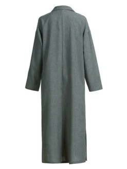 Women's Cotton Linen Dress Swing Dress Black Dress Maxi Long Dress Cotton Blend Casual Comfort Home Daily Vacation Shirt Collar Pocket Long Sleeve Summer Spring Fall Loose Fit Black Pink Green Pure -HAYz Clothing Shop sjmgap1658904763139