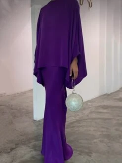 Women's Two Piece Dress Set Casual Dress Skirt Set Daily Going Out Elegant Modern Ruffle Long Dress Maxi Dress Stand Collar Long Sleeve Plain Regular Fit Silver Black White Fall Winter S M L XL XXL -HAYz Clothing Shop smaztu1693386802313