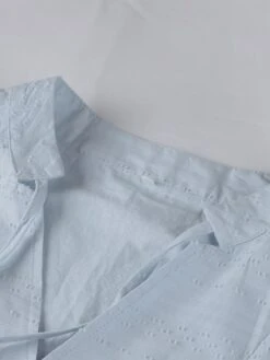 Women's Cotton Linen Dress Casual Dress Midi Dress Cotton Basic Classic Outdoor Daily Vacation V Neck Ruched Pocket 3/4 Length Sleeve Summer Spring Fall 2023 Regular Fit White Blue Green Plain S M L -HAYz Clothing Shop sobmcr1679136810469