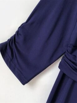 Women's Plus Size Curve Party Dress Swing Dress Formal Dress Plain Long Dress Maxi Dress 3/4 Length Sleeve Ruched Crew Neck Fashion Party Black Wine Fall Winter L XL XXL 3XL -HAYz Clothing Shop spupns1694151481330