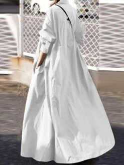 Women's Plus Size Curve Casual Dress Swing Dress Solid Color Long Dress Maxi Dress Long Sleeve Ruched V Neck Fashion Outdoor ArmyGreen Black Fall Winter L XL XXL 3XL 4XL -HAYz Clothing Shop swpqkc1693970747301