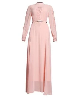 Women‘s Plus Size Curve Party Dress Solid Color Crew Neck Ruched Long Sleeve Winter Fall Elegant Maxi Long Dress Party Cocktail Party Dress -HAYz Clothing Shop syyggo1640758531581