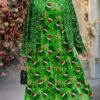 Women's Christmas Plus Size Curve Christmas Dress Party Dress Sequin Dress Graphic Midi Dress Long Sleeve Print Crew Neck Fashion Outdoor Green Fall Winter L XL XXL 3XL 4XL