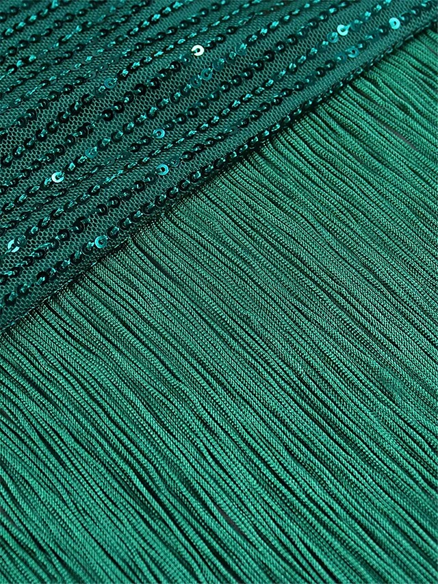 Women‘s Plus Size Curve Prom Dress Party Dress Sequin Dress Long Dress Maxi Dress Green Short Sleeve Pure Color Sequins Summer Spring Fall Square Neck Fashion Evening Party Wedding Guest 5 Women‘s Plus Size Curve Prom Dress Party Dress Sequin Dress Long Dress Maxi Dress Green Short Sleeve Pure Color Sequins Summer Spring Fall Square Neck Fashion Evening Party Wedding Guest - Image 5