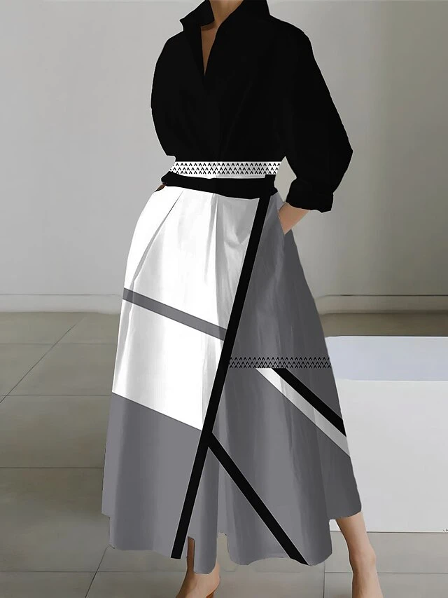 Women's Shirt Dress Casual Dress Swing Dress Maxi Long Dress Outdoor Office Daily Polyester Fashion Modern Shirt Collar Button Pocket Long Sleeve Spring Fall Winter 2023 Loose Fit ArmyGreen Yellow 4 Women's Shirt Dress Casual Dress Swing Dress Maxi Long Dress Outdoor Office Daily Polyester Fashion Modern Shirt Collar Button Pocket Long Sleeve Spring Fall Winter 2023 Loose Fit ArmyGreen Yellow - Image 4