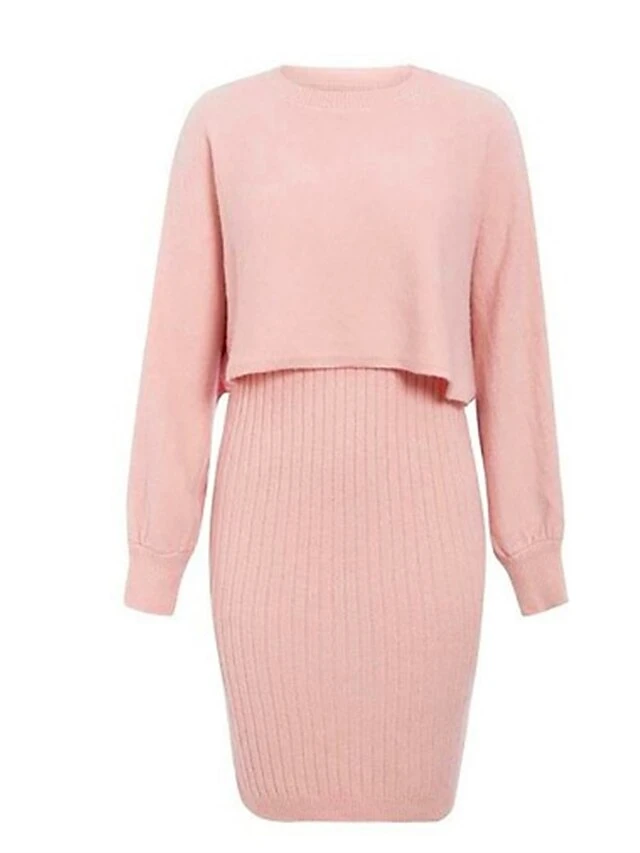 Women's Two Piece Dress Set Casual Dress Skirt Set Daily Going Out Fashion Streetwear Print Mini Dress Crew Neck Long Sleeve Plain Regular Fit Black Yellow Light Green Fall Winter M 10 Women's Two Piece Dress Set Casual Dress Skirt Set Daily Going Out Fashion Streetwear Print Mini Dress Crew Neck Long Sleeve Plain Regular Fit Black Yellow Light Green Fall Winter M - Image 10