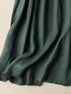 Women's Casual Dress Cotton Linen Dress A Line Dress Midi Dress Cotton Blend Basic Casual Outdoor Vacation Shirt Collar Pocket Short Sleeve Summer Spring 2023 Regular Fit Red Green Gray Plain M L XL -HAYz Clothing Shop tjsfru1682673450353