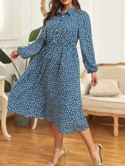 Women's Plus Size Shirt Dress Casual Dress Tunic Dress Midi Dress Outdoor Daily Date Polyester Basic Classic Shirt Collar Button Print Long Sleeve Spring Fall Winter 2023 Loose Fit Blue Floral XL 2XL 5 Women's Plus Size Shirt Dress Casual Dress Tunic Dress Midi Dress Outdoor Daily Date Polyester Basic Classic Shirt Collar Button Print Long Sleeve Spring Fall Winter 2023 Loose Fit Blue Floral XL 2XL -HAYz Clothing Shop tkexdy1693535889049