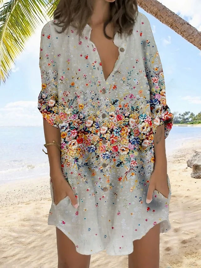 Women's Shirt Dress Casual Dress Shift Dress Mini Dress Outdoor Daily Vacation Polyester Fashion Casual Stand Collar Button Pocket Long Sleeve Summer Spring Fall 2023 Regular Fit White Orange Gray 1 Women's Shirt Dress Casual Dress Shift Dress Mini Dress Outdoor Daily Vacation Polyester Fashion Casual Stand Collar Button Pocket Long Sleeve Summer Spring Fall 2023 Regular Fit White Orange Gray