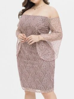 Women's Plus Size Party Dress Lace Dress Cocktail Dress Midi Dress Pink Long Sleeve Pure Color Lace Spring Fall Winter Off Shoulder Fashion Birthday Wedding Guest Vacation 2023 XL XXL 3XL 4XL 14 Women's Plus Size Party Dress Lace Dress Cocktail Dress Midi Dress Pink Long Sleeve Pure Color Lace Spring Fall Winter Off Shoulder Fashion Birthday Wedding Guest Vacation 2023 XL XXL 3XL 4XL -HAYz Clothing Shop tnjhou1693535467043
