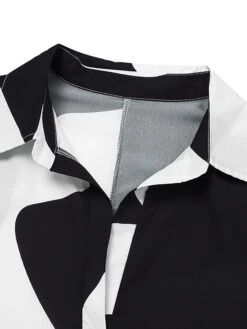 Women's Shirt Dress Casual Dress Shift Dress Midi Dress Daily Vacation Going Out Polyester Classic Casual Shirt Collar Rolled Cuff High Low Dress Long Sleeve Summer Spring Fall 2023 Loose Fit Black -HAYz Clothing Shop tnshqa1664180264052