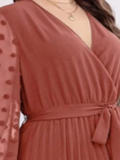 Women's Plus Size Prom Dress Party Dress Wedding Guest Dress Long Dress Maxi Dress Red Long Sleeve Pure Color Lace Up Fall Winter Autumn V Neck Fashion Winter Dress Evening Party Wedding Guest 2023 L -HAYz Clothing Shop tobrjg1693535320970