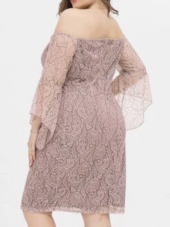 Women's Plus Size Party Dress Lace Dress Cocktail Dress Midi Dress Pink Long Sleeve Pure Color Lace Spring Fall Winter Off Shoulder Fashion Birthday Wedding Guest Vacation 2023 XL XXL 3XL 4XL 21 Women's Plus Size Party Dress Lace Dress Cocktail Dress Midi Dress Pink Long Sleeve Pure Color Lace Spring Fall Winter Off Shoulder Fashion Birthday Wedding Guest Vacation 2023 XL XXL 3XL 4XL -HAYz Clothing Shop tofase1693535473935