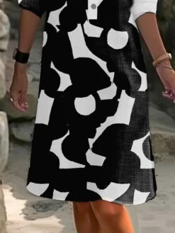 Women's Shirt Dress Casual Dress Cotton Linen Dress Midi Dress Polyester Fashion Casual Daily Outdoor Daily Vacation Shirt Collar Button Pocket Long Sleeve Summer Spring Fall 2023 Loose Fit Black -HAYz Clothing Shop tpbcwv1691662411747