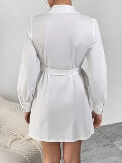Women's Shirt Dress Casual Dress Sheath Dress Mini Dress Outdoor Daily Vacation Polyester Fashion Modern Shirt Collar Lace Up Long Sleeve Spring Fall Winter 2023 Regular Fit ArmyGreen Black White -HAYz Clothing Shop tphmwd1695027668007