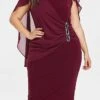 Women‘s Plus Size Curve Party Dress Solid Color Crew Neck Short Sleeve Fall Spring Elegant Prom Dress Midi Dress Formal Party Dress