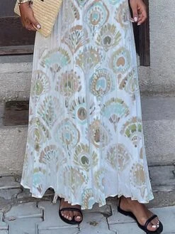 Women's Long Dress Maxi Dress Casual Dress Summer Dress Halter Neck Dress Print Party Modern Daily Holiday Vacation Print Sleeveless Halter Dress Regular Fit White Summer Spring S M L XL XXL -HAYz Clothing Shop tttdic1683020977660