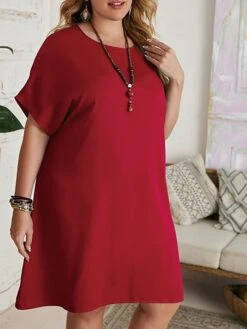 Women‘s Plus Size Curve Casual Dress T Shirt Dress Tee Dress Shift Dress Solid Color Midi Dress Short Sleeve Crew Neck Basic Daily Black Red Spring Summer L 3XL 4XL 5XL 6XL 27 Women‘s Plus Size Curve Casual Dress T Shirt Dress Tee Dress Shift Dress Solid Color Midi Dress Short Sleeve Crew Neck Basic Daily Black Red Spring Summer L 3XL 4XL 5XL 6XL -HAYz Clothing Shop tukfgi1672223212219
