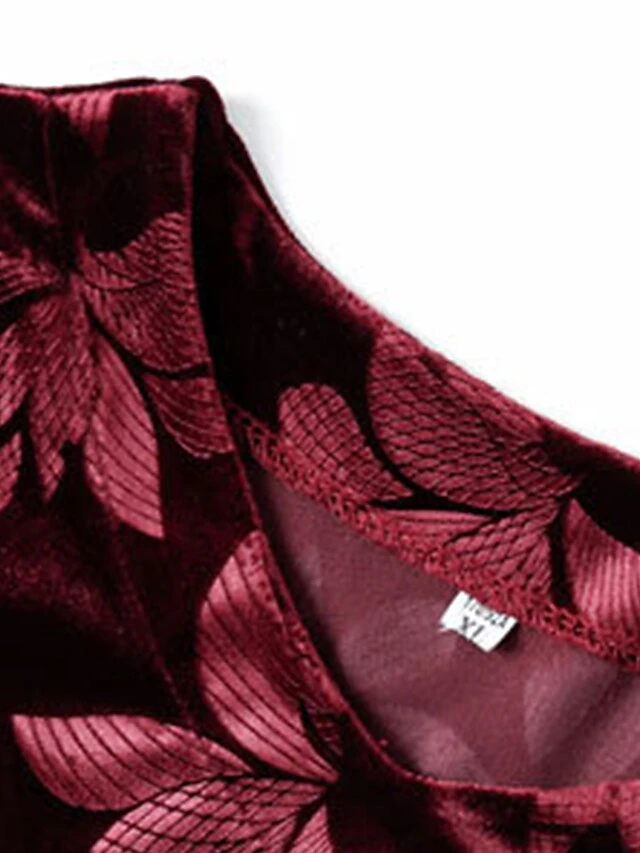 Women's Plus Size Party Dress Velvet Dress Cocktail Dress Midi Dress Black Wine Purple Long Sleeve Leaf Pocket Spring Fall Winter V Neck Fashion Winter Dress Wedding Guest Birthday Loose Fit 2023 XL 8 Women's Plus Size Party Dress Velvet Dress Cocktail Dress Midi Dress Black Wine Purple Long Sleeve Leaf Pocket Spring Fall Winter V Neck Fashion Winter Dress Wedding Guest Birthday Loose Fit 2023 XL - Image 8