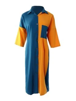 Women's Shirt Dress Casual Dress Midi Dress Outdoor Daily Vacation Polyester Fashion Modern Shirt Collar Button Pocket Long Sleeve Fall Winter 2023 Loose Fit Blue Color Block S M L XL 7 Women's Shirt Dress Casual Dress Midi Dress Outdoor Daily Vacation Polyester Fashion Modern Shirt Collar Button Pocket Long Sleeve Fall Winter 2023 Loose Fit Blue Color Block S M L XL -HAYz Clothing Shop tzcvdw1693897693611