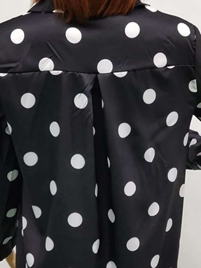 Women's Shirt Dress Maxi Long Dress Winter Dress Daily Date Polyester Fashion Elegant Shirt Collar Print Long Sleeve Summer Spring Fall 2022 Regular Fit Black Army Green Red Polka Dot Round Dots S M 6 Women's Shirt Dress Maxi Long Dress Winter Dress Daily Date Polyester Fashion Elegant Shirt Collar Print Long Sleeve Summer Spring Fall 2022 Regular Fit Black Army Green Red Polka Dot Round Dots S M - Image 6