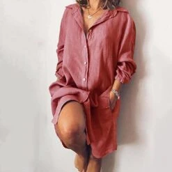 Women's Shirt Dress Casual Dress Cotton Linen Dress Midi Dress Cotton Blend Simple Basic Home Street Daily Shirt Collar Pocket Long Sleeve Summer Spring Fall 2023 Loose Fit Black White Yellow Pure 22 Women's Shirt Dress Casual Dress Cotton Linen Dress Midi Dress Cotton Blend Simple Basic Home Street Daily Shirt Collar Pocket Long Sleeve Summer Spring Fall 2023 Loose Fit Black White Yellow Pure -HAYz Clothing Shop uazpju1654072332379