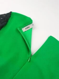 Women's Plus Size Curve Party Dress Work Dress Bodycon Color Block Long Dress Maxi Dress Long Sleeve Lace Ruffle V Neck Fashion Party Green Fall Winter XL XXL 3XL 4XL -HAYz Clothing Shop udpjgc1694425974830