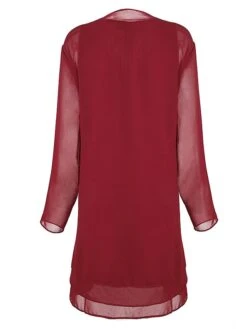 Women's Dress Set Two Piece Dress Church Dress Midi Dress Light Pink Black Wine Long Sleeve Pure Color Chiffon Summer Spring Crew Neck Stylish Winter Dress Fall Dress 2023 XL XXL 3XL 4XL 5XL -HAYz Clothing Shop udqpxg1638868489400