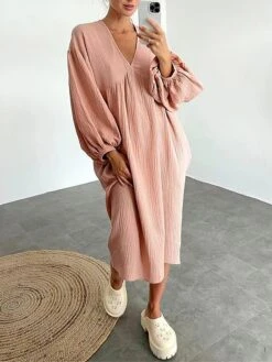 Women's Casual Dress Cotton Dress Loose Dress Midi Dress Linen / Cotton Blend Basic Classic Outdoor Daily Vacation V Neck Basic Long Sleeve Summer Spring Fall 2023 Loose Fit White Pink Blue Plain S M 12 Women's Casual Dress Cotton Dress Loose Dress Midi Dress Linen / Cotton Blend Basic Classic Outdoor Daily Vacation V Neck Basic Long Sleeve Summer Spring Fall 2023 Loose Fit White Pink Blue Plain S M -HAYz Clothing Shop ufzliw1690872874840