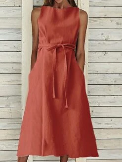 Women's Casual Dress Cotton Linen Dress A Line Dress Midi Dress Cotton And Linen Basic Classic Outdoor Daily Vacation Crew Neck Lace Up Sleeveless Summer Spring 2023 Regular Fit Navy Blue Orange 12 Women's Casual Dress Cotton Linen Dress A Line Dress Midi Dress Cotton And Linen Basic Classic Outdoor Daily Vacation Crew Neck Lace Up Sleeveless Summer Spring 2023 Regular Fit Navy Blue Orange -HAYz Clothing Shop uhunnj1682303580428