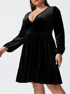Women‘s Plus Size Curve Party Dress Velvet Dress Cocktail Dress Mini Dress Black Wine Royal Blue Long Sleeve Pure Color Ruched Spring Fall Winter V Neck Fashion Birthday Wedding Guest Vacation 2023 32 Women‘s Plus Size Curve Party Dress Velvet Dress Cocktail Dress Mini Dress Black Wine Royal Blue Long Sleeve Pure Color Ruched Spring Fall Winter V Neck Fashion Birthday Wedding Guest Vacation 2023 -HAYz Clothing Shop ujjaqu1692176737415