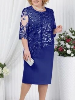 Women‘s Plus Size Curve Sheath Dress Floral Round Neck Lace Half Sleeve Fall Spring Work Vintage Prom Dress Knee Length Dress Party Daily Dress 15 Women‘s Plus Size Curve Sheath Dress Floral Round Neck Lace Half Sleeve Fall Spring Work Vintage Prom Dress Knee Length Dress Party Daily Dress -HAYz Clothing Shop ullduc1622704238983