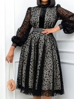 Women‘s Plus Size Curve Black Dress Easter Dress Crew Neck Lace Vacation Dress Solid Color Long Sleeve Fall Winter Prom Dress Midi Dress 7 Women‘s Plus Size Curve Black Dress Easter Dress Crew Neck Lace Vacation Dress Solid Color Long Sleeve Fall Winter Prom Dress Midi Dress -HAYz Clothing Shop uqqgcz1652684146362