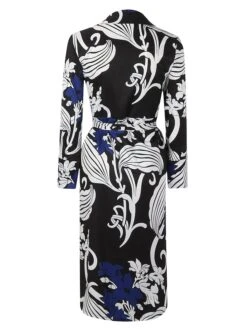 Women's Shirt Dress Work Dress Formal Dress Maxi Long Dress Daily Sports Date Polyester Fashion Elegant V Neck Tie Belt Print Long Sleeve Summer Spring Fall 2023 Regular Fit Blue Green Print Flower -HAYz Clothing Shop uqrdyr1679047312379