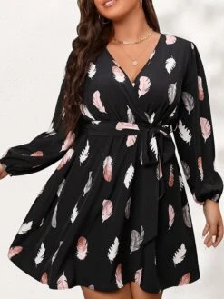 Women's Plus Size Curve Work Dress Sheath Dress Semi Formal Dress Fashion Mini Dress Lace Up Print V Neck Long Sleeve Print Loose Fit Black Blue Fall Winter L XL XXL 3XL 4XL 13 Women's Plus Size Curve Work Dress Sheath Dress Semi Formal Dress Fashion Mini Dress Lace Up Print V Neck Long Sleeve Print Loose Fit Black Blue Fall Winter L XL XXL 3XL 4XL -HAYz Clothing Shop uqypwz1693300573175