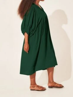 Women's Casual Dress Cotton Linen Dress Shift Dress Midi Dress Cotton Fashion Traditional / Vintage Outdoor Daily Vacation Crew Neck Ruched 3/4 Length Sleeve Fall Winter Autumn 2023 Loose Fit Black -HAYz Clothing Shop urkwdj1694573537431