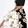 Women's Two Piece Dress Set Casual Dress Swing Dress Outdoor Daily Fashion Modern Print Midi Dress Crew Neck Short Sleeve Floral Loose Fit Black Summer Spring S M L XL XXL