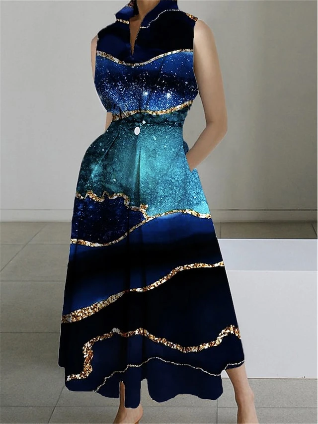 Women's Shirt Dress Casual Dress Swing Dress Maxi Long Dress Outdoor Office Daily Polyester Fashion Modern Shirt Collar Button Pocket Sleeveless Summer Spring 2023 Loose Fit White Red Navy Blue Color 4 Women's Shirt Dress Casual Dress Swing Dress Maxi Long Dress Outdoor Office Daily Polyester Fashion Modern Shirt Collar Button Pocket Sleeveless Summer Spring 2023 Loose Fit White Red Navy Blue Color - Image 4