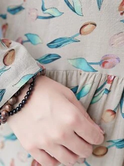 Women's Casual Dress Linen Dress Swing Dress Maxi Long Dress Linen Fashion Modern Outdoor Daily Holiday Crew Neck Print Long Sleeve Fall Winter Autumn 2023 Loose Fit Apricot Flower L XL 2XL -HAYz Clothing Shop uuqrlu1693553177739