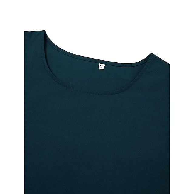 Women's Casual Dress Cotton Dress Swing Dress Midi Dress Cotton Basic Casual Outdoor Daily Crew Neck Pocket Smocked Half Sleeve Summer Spring Fall 2023 Loose Fit Light Blue Black White Pure Color S M 9 Women's Casual Dress Cotton Dress Swing Dress Midi Dress Cotton Basic Casual Outdoor Daily Crew Neck Pocket Smocked Half Sleeve Summer Spring Fall 2023 Loose Fit Light Blue Black White Pure Color S M - Image 9