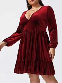Women‘s Plus Size Curve Party Dress Velvet Dress Cocktail Dress Mini Dress Black Wine Royal Blue Long Sleeve Pure Color Ruched Spring Fall Winter V Neck Fashion Birthday Wedding Guest Vacation 2023 28 Women‘s Plus Size Curve Party Dress Velvet Dress Cocktail Dress Mini Dress Black Wine Royal Blue Long Sleeve Pure Color Ruched Spring Fall Winter V Neck Fashion Birthday Wedding Guest Vacation 2023 -HAYz Clothing Shop uwhjaz1692176734993