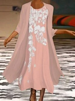 Women's Two Piece Dress Set Casual Dress Two Piece Dress Outdoor Daily Fashion Streetwear Print Midi Dress Crew Neck 3/4 Length Sleeve Floral Regular Fit Pink Blue Green Summer Spring S M L XL XXL 5 Women's Two Piece Dress Set Casual Dress Two Piece Dress Outdoor Daily Fashion Streetwear Print Midi Dress Crew Neck 3/4 Length Sleeve Floral Regular Fit Pink Blue Green Summer Spring S M L XL XXL -HAYz Clothing Shop uzhhfy1694517222476