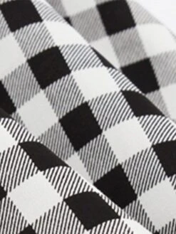 Women's Plus Size Retro 1950s Vintage Dress Midi Dress Daily Holiday With Belt Print Plaid Crew Neck Short Sleeve Regular Fit Spring Fall 2023 Black XL XXL 3XL 4XL -HAYz Clothing Shop vhtmxw1693533786755