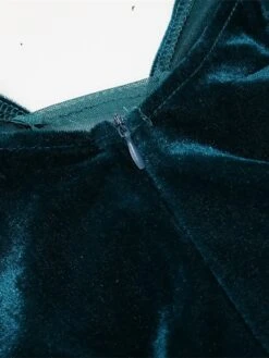 Women‘s Plus Size Curve Wedding Guest Party Dress Velvet Dress Sequin Dress Solid Color V Neck Long Sleeve Fall Winter Stylish Elegant Maxi Long Dress Party Date Dress -HAYz Clothing Shop vjyumn1662368804374