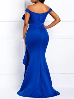 Women‘s Plus Size Curve Party Dress Color Block Off Shoulder Short Sleeve Spring Fall Stylish Prom Dress Maxi Long Dress Party Vacation Dress Sequin Dress -HAYz Clothing Shop vltlob1663739318168