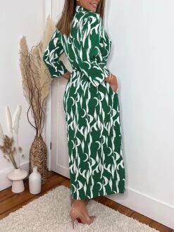 Women's Shirt Dress Casual Dress Midi Dress Outdoor Daily Vacation Polyester Fashion Modern Shirt Collar Button Pocket 3/4 Length Sleeve Summer Spring Fall 2023 Regular Fit Navy Blue Green Leaf Floral 12 Women's Shirt Dress Casual Dress Midi Dress Outdoor Daily Vacation Polyester Fashion Modern Shirt Collar Button Pocket 3/4 Length Sleeve Summer Spring Fall 2023 Regular Fit Navy Blue Green Leaf Floral -HAYz Clothing Shop vmclpm1689744476448