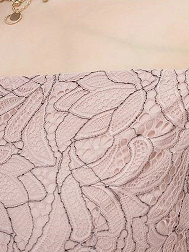 Women's Plus Size Prom Dress Party Dress Lace Dress Long Dress Maxi Dress Pink Short Sleeve Pure Color Lace Summer Spring Fall Off Shoulder Fashion Wedding Guest Birthday Evening Party 2023 XL XXL 10 Women's Plus Size Prom Dress Party Dress Lace Dress Long Dress Maxi Dress Pink Short Sleeve Pure Color Lace Summer Spring Fall Off Shoulder Fashion Wedding Guest Birthday Evening Party 2023 XL XXL - Image 10